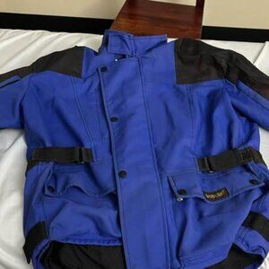 Medium mens unisex Blue armored motorcycle jacket Joe Rocket ballistic nylon